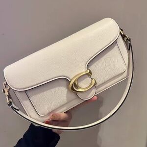 Coach Ivory Shoulder Bag with Gold Accents